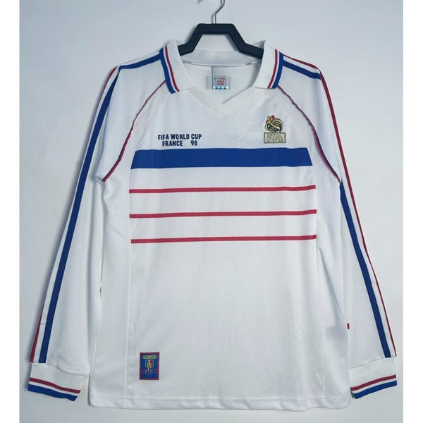 1998 Maillot France Extérieur Retro Manches…