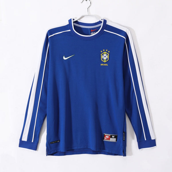 1998 Maillot Brésil Extérieur Rétro Manches…