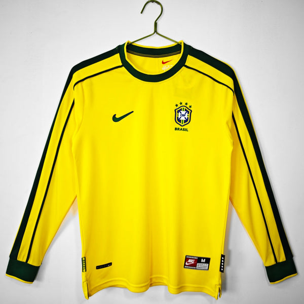 1998 Maillot Brésil Domicile Rétro Manches…