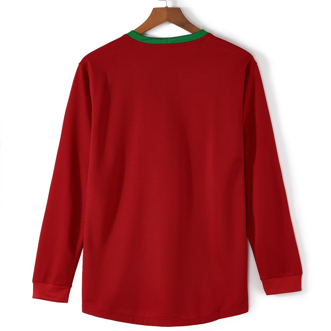 2012 Portugal Domicile maillot Retro Manches Longues — vue 2
