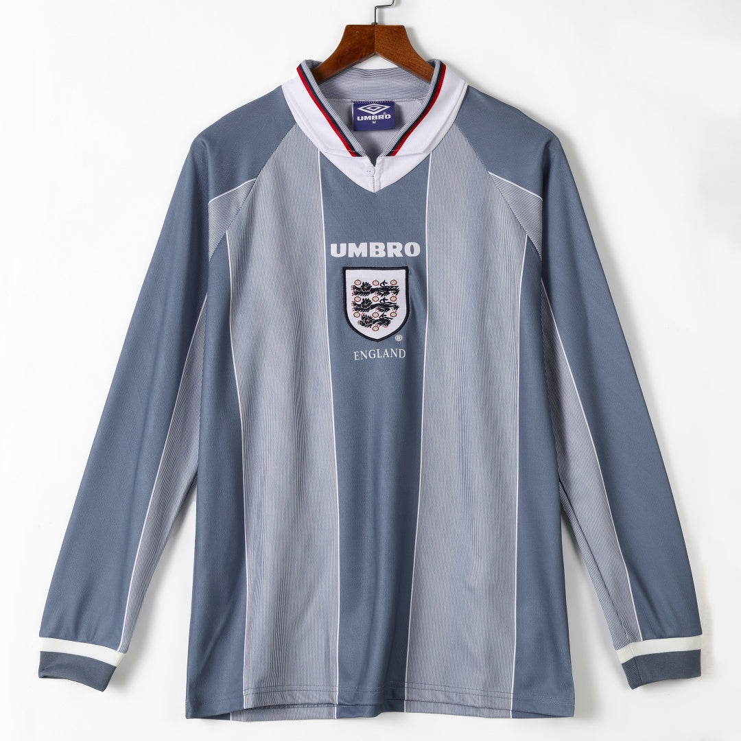 1996 Maillot Angleterre Extérieur Retro Manches Longues — vue 1