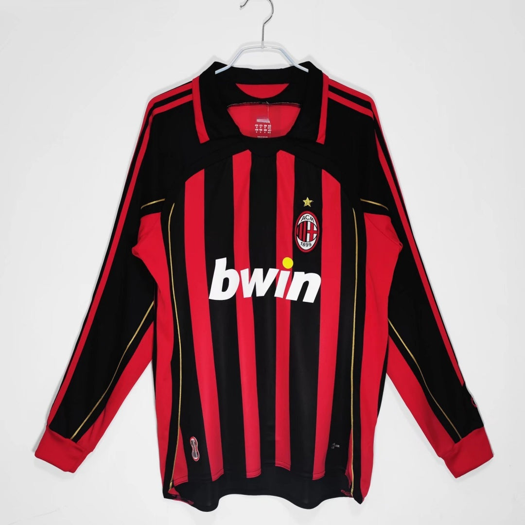 2006-2007 Maillot AC Milan Domicile Rétro Manches Longues — vue 1