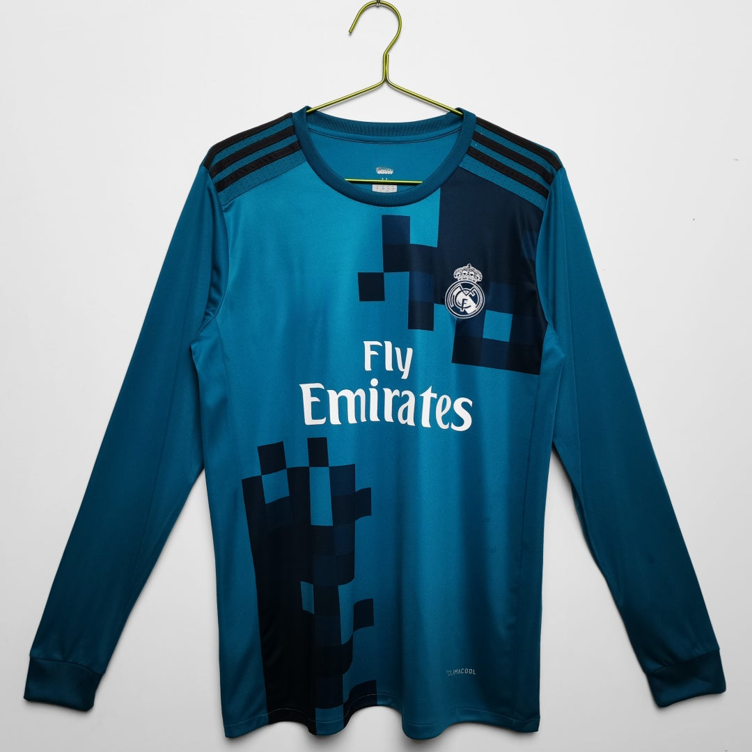 2017-20018 Maillot Retro Real Madrid Third Manches Longues — vue 1