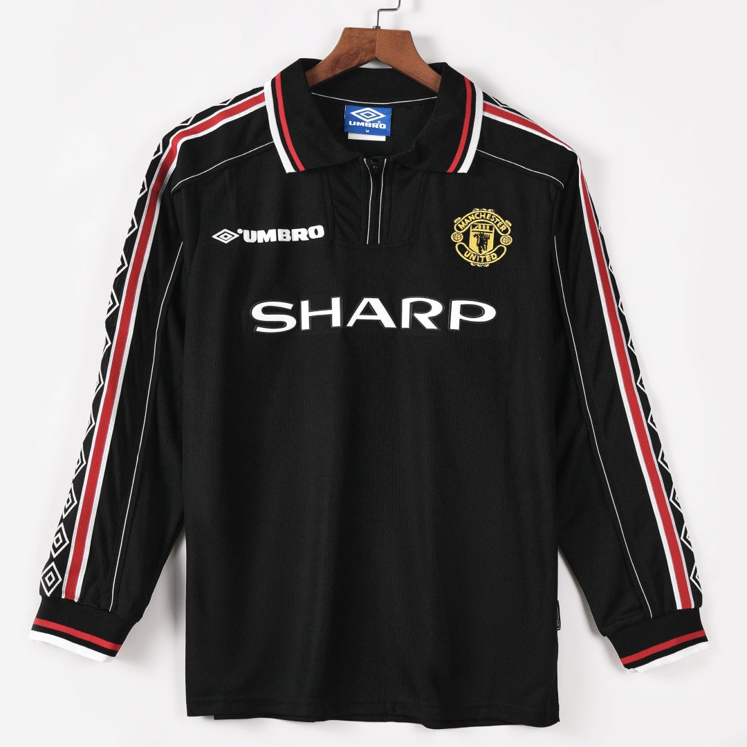 1998-1999 Manchester United Extérieur maillot Retro Manches Longues — vue 1