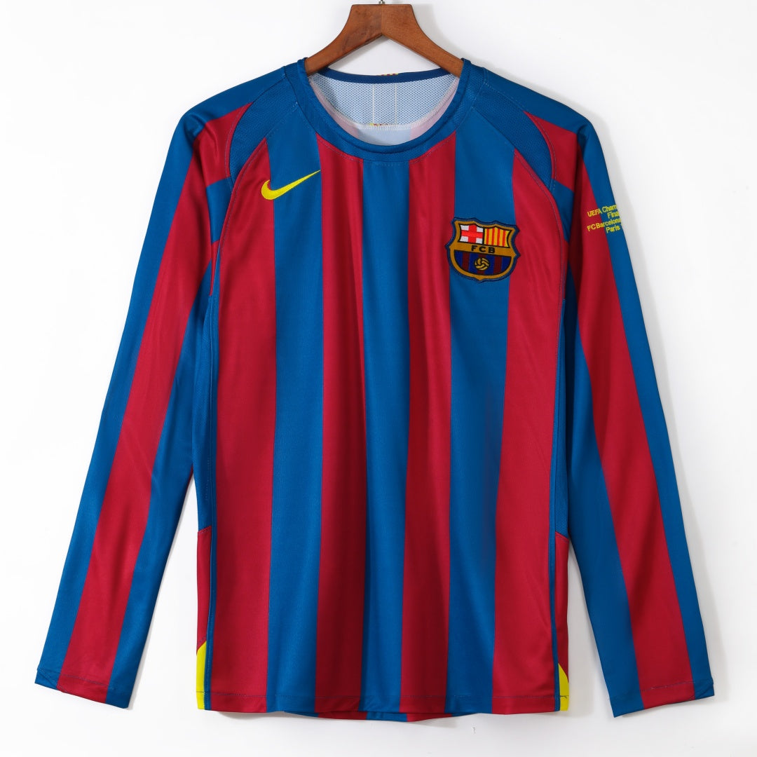 2005-2006 Maillot Barcelone Domicile Rétro Manches Longues — vue 1