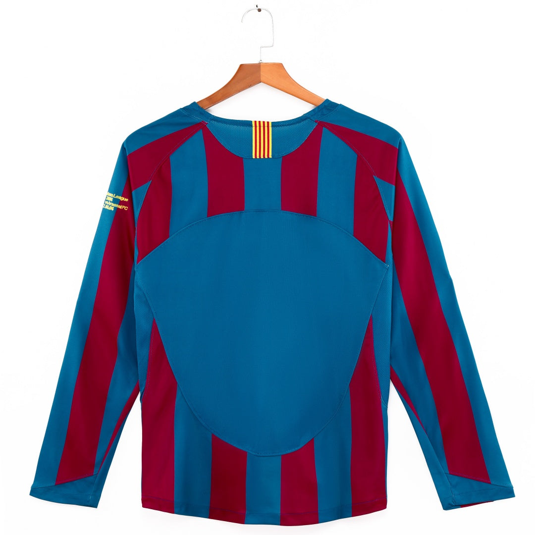 2005-2006 Maillot Barcelone Domicile Rétro Manches Longues — vue 2