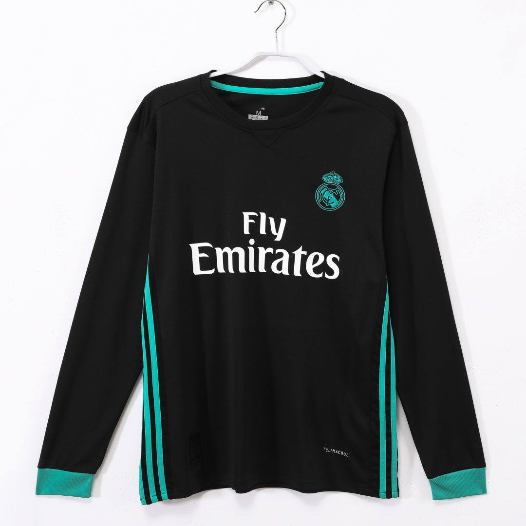 2017-2018 Maillot Retro Real Madrid Extérieur Manches Longues — vue 1