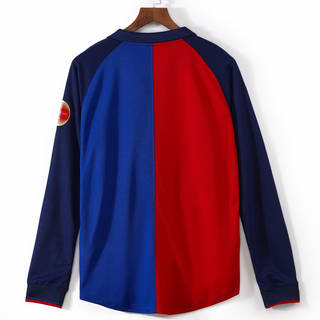 1999-2000 Maillot Barcelone Domicile Rétro Manches Longues — vue 2