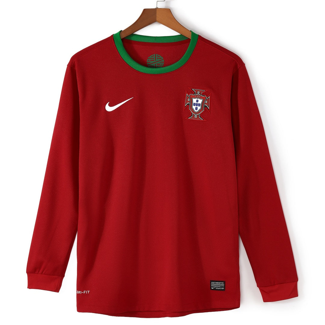 2012 Portugal Domicile maillot Retro Manches Longues — vue 1