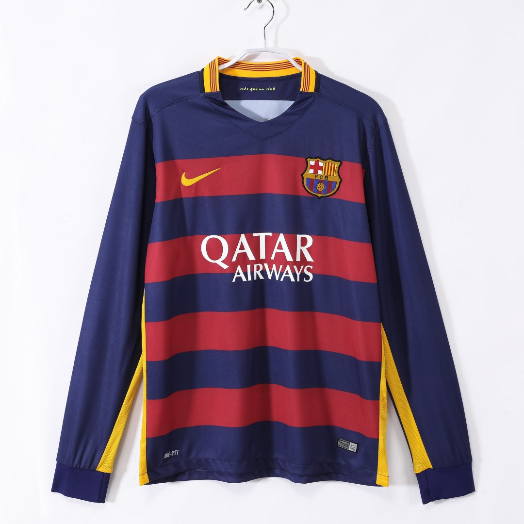 2015-2016 Maillot Barcelone Domicile Rétro Manches Longues — vue 1