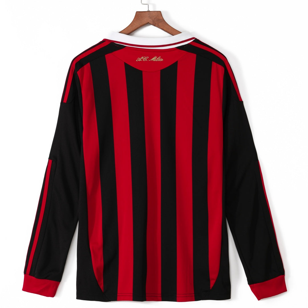 2009-2010 Maillot Retro AC Milan Domicile Manches Longues — vue 2