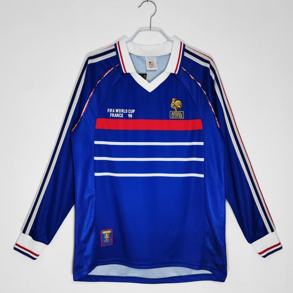 1998 Maillot Retro France Domicile Manches…