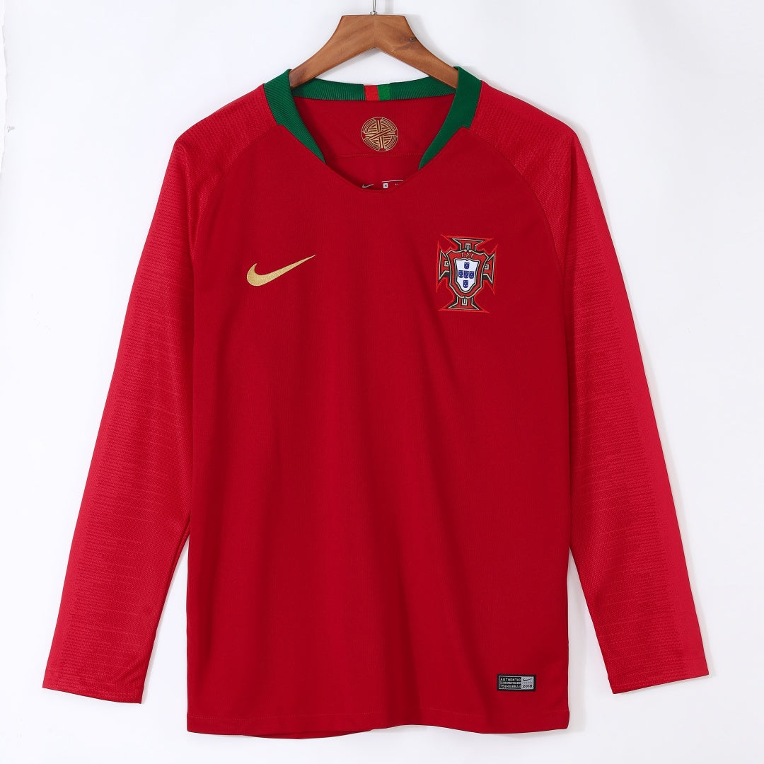 2018 Portugal Domicile maillot Retro Manches Longues — vue 1