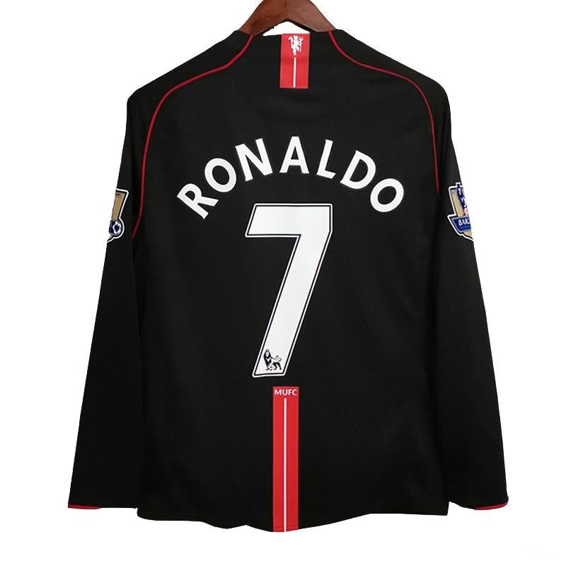 Manchester United maillot extérieur Rétro Manches Longues 2007 2008 — vue 3