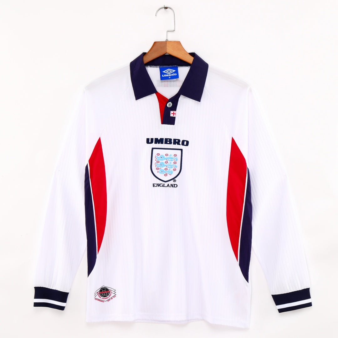 1998 Maillot Angleterre Domicile Retro Manches Longues — vue 1