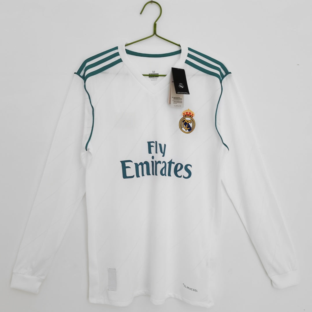 2017-2018 Maillot Retro Real Madrid Domicile Manches Longues — vue 1