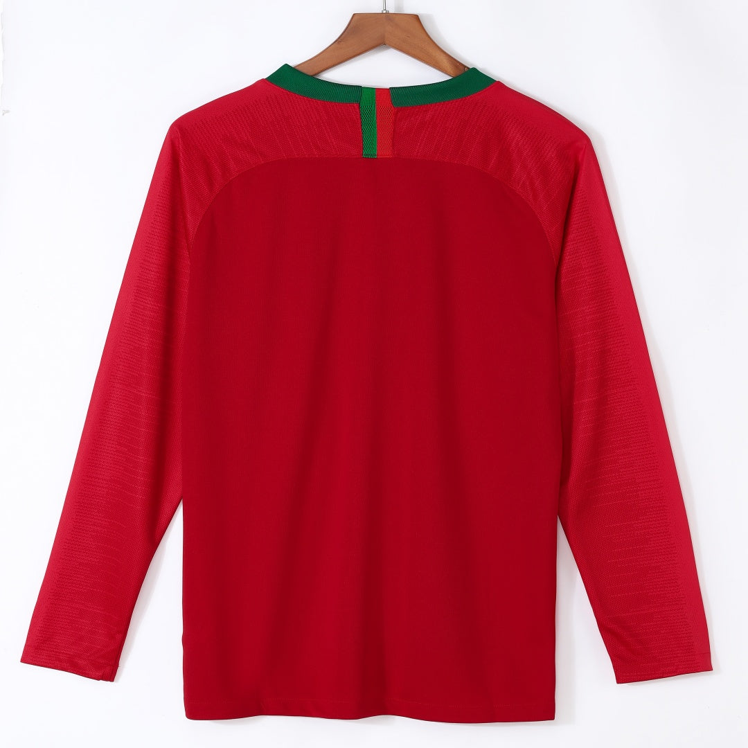 2018 Portugal Domicile maillot Retro Manches Longues — vue 2