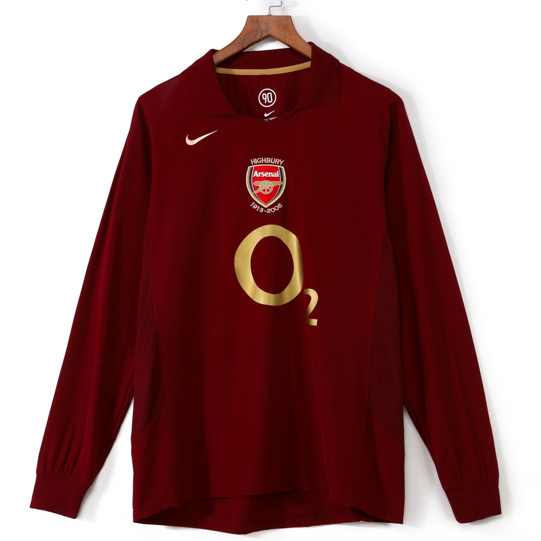 2005-2006 Maillot Arsenal Domicile Retro Manches Longues — vue 1