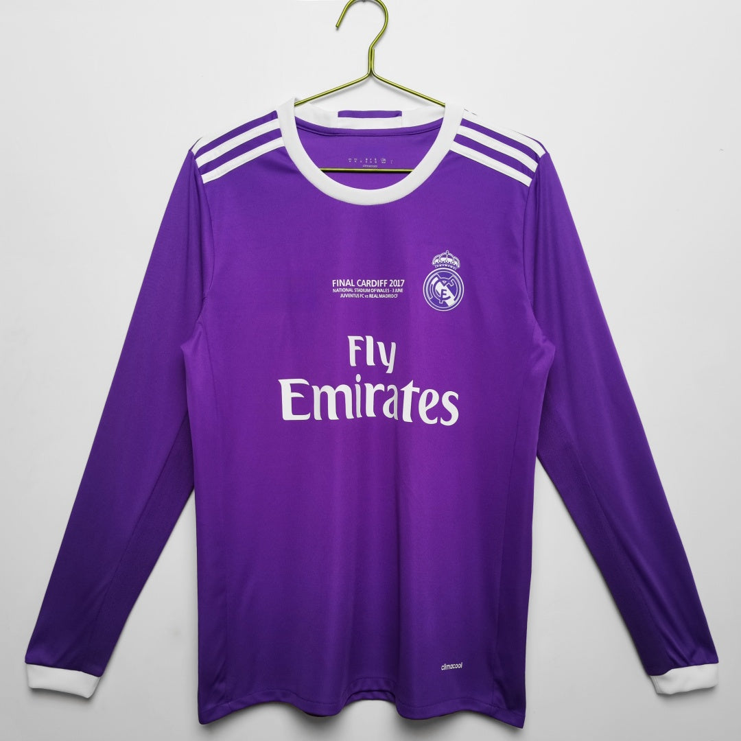 2016-2017 Maillot Retro Real Madrid Extérieur Manches Longues — vue 1