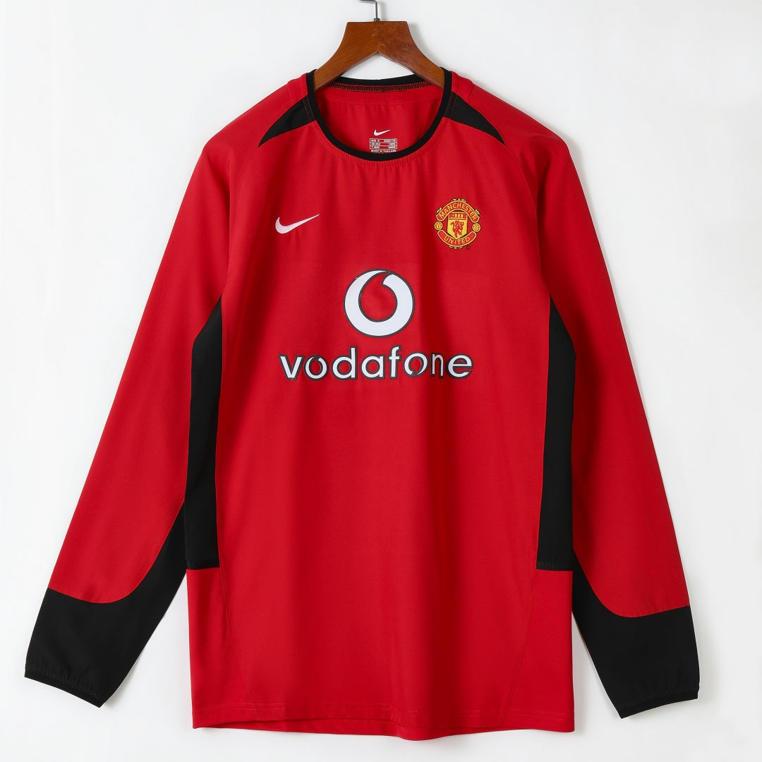 2002-2004 Manchester United Domicile maillot Retro Manches Longues — vue 1