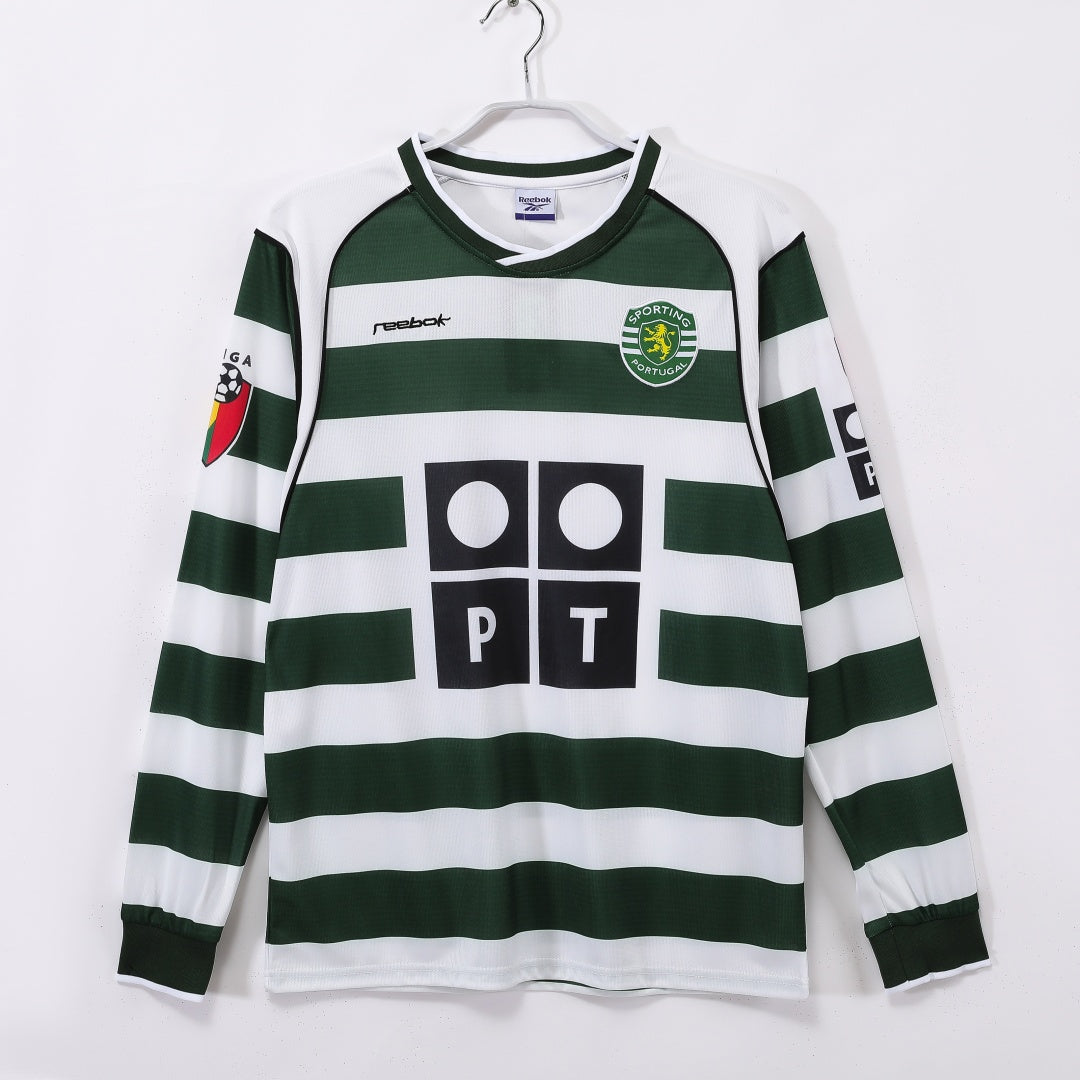 2001-2003 Maillot Retro Sporting CP Domicile Manches Longues — vue 1