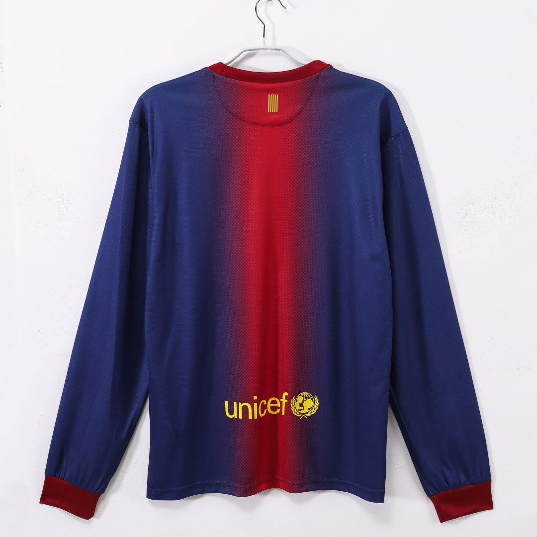2012-2013 Maillot Barcelone Domicile Rétro Manches Longues — vue 2