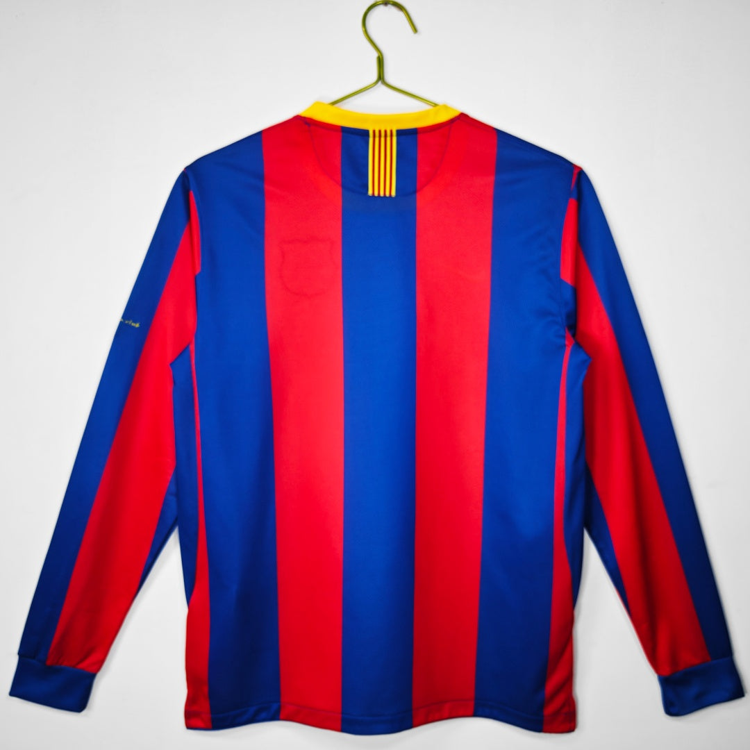 2010-2011 Maillot Barcelone Domicile Rétro Manches Longues — vue 2