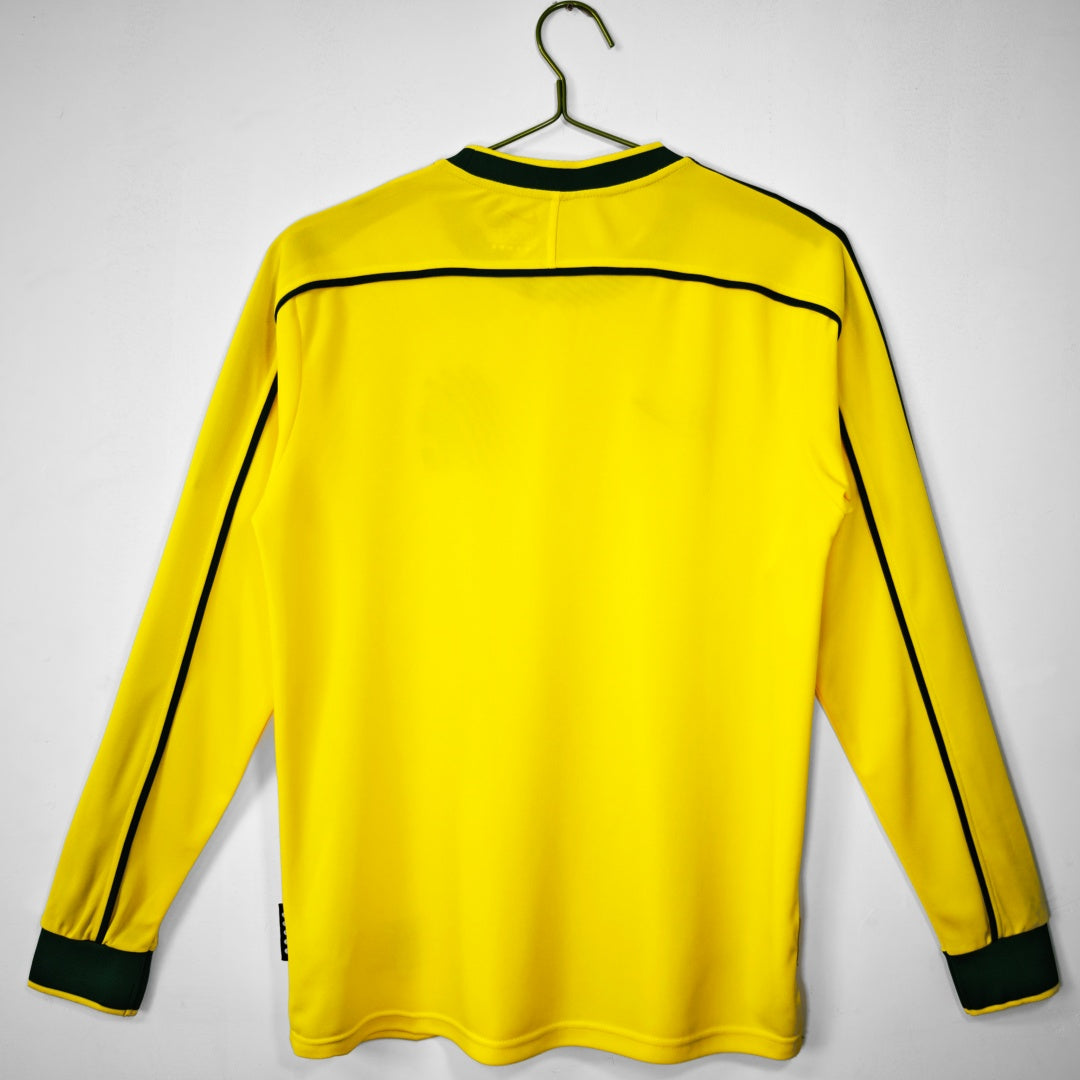 1998 Maillot Brésil Domicile Rétro Manches Longues — vue 2