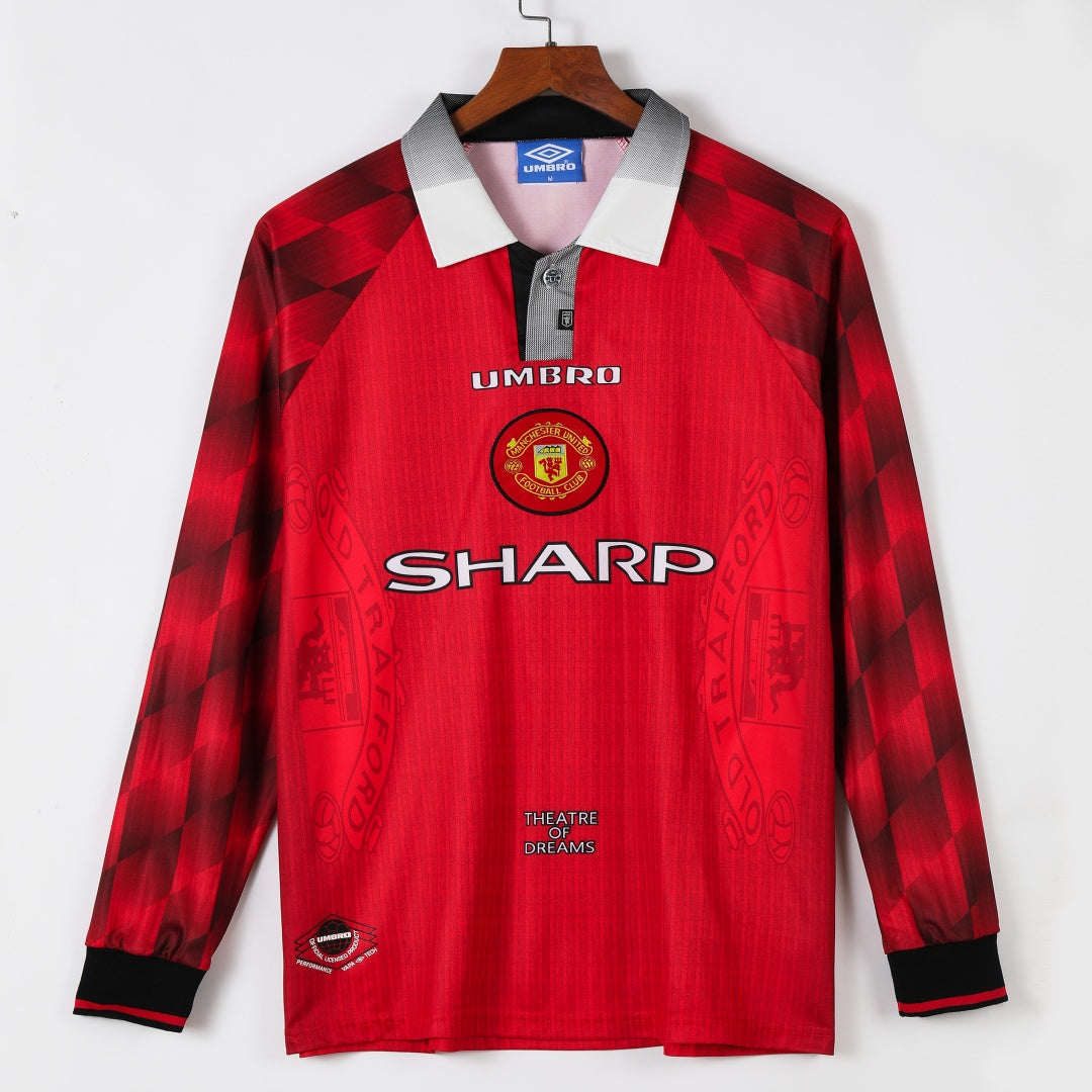 1996-1997 Manchester United Domicile maillot Retro Manches Longues — vue 1