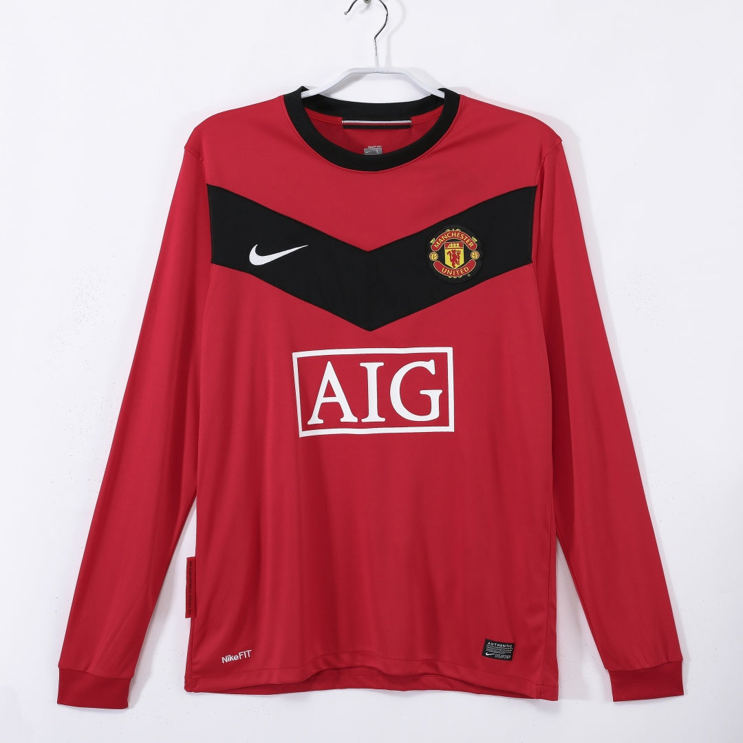 2010 Manchester United Domicile maillot Retro Manches Longues — vue 1