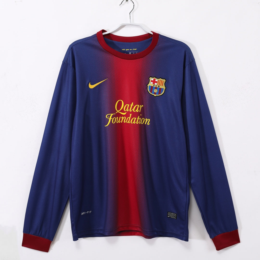 2012-2013 Maillot Barcelone Domicile Rétro Manches Longues — vue 1